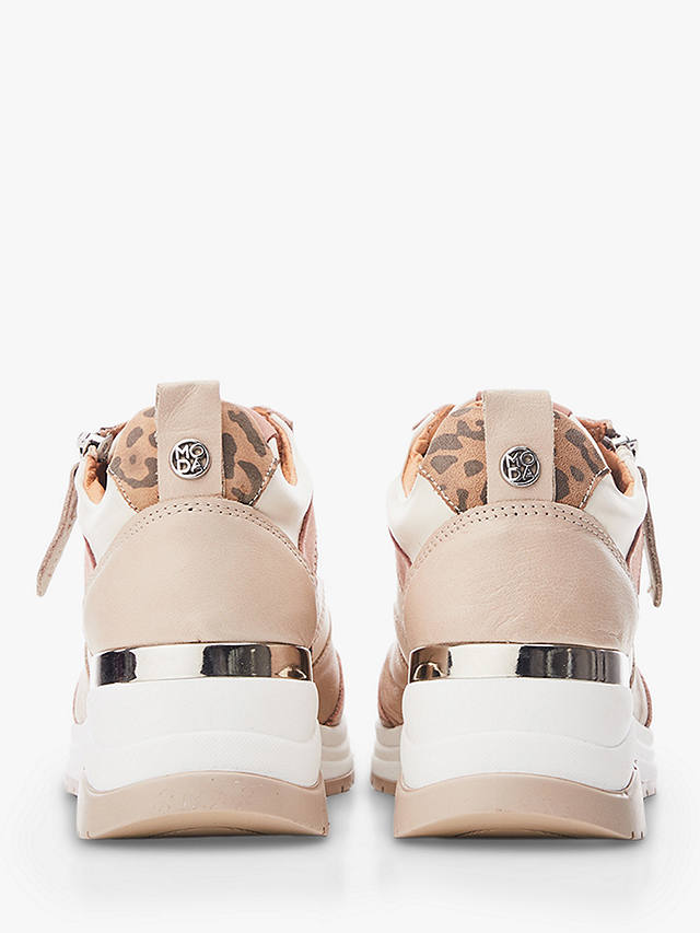 Moda in Pelle Alican Leather Chunky Trainers, Beige