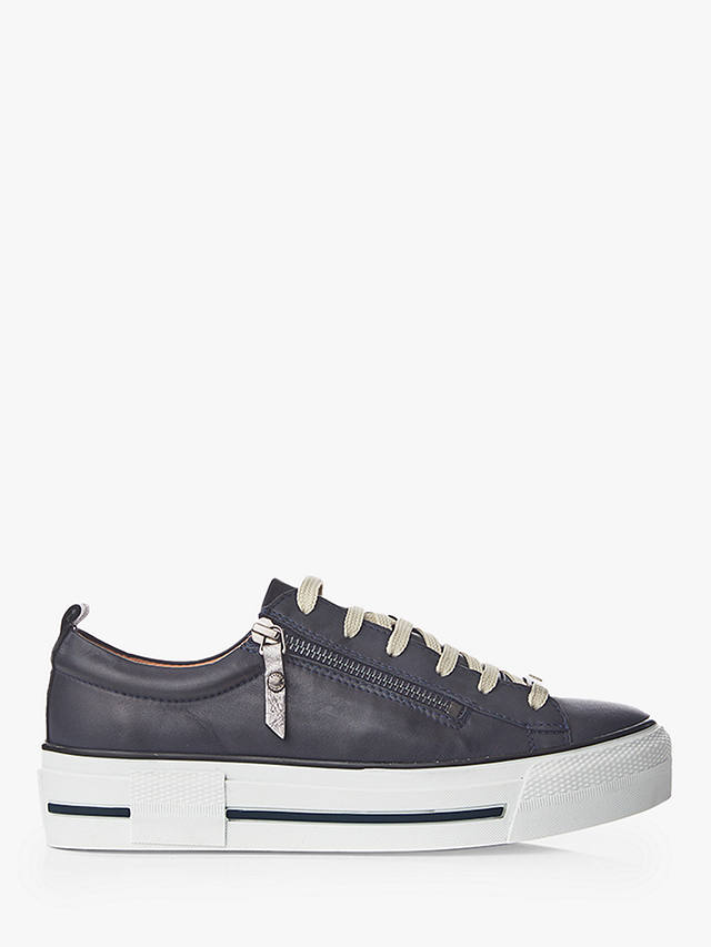 Moda in Pelle Filician Low Top Leather Trainers, Navy