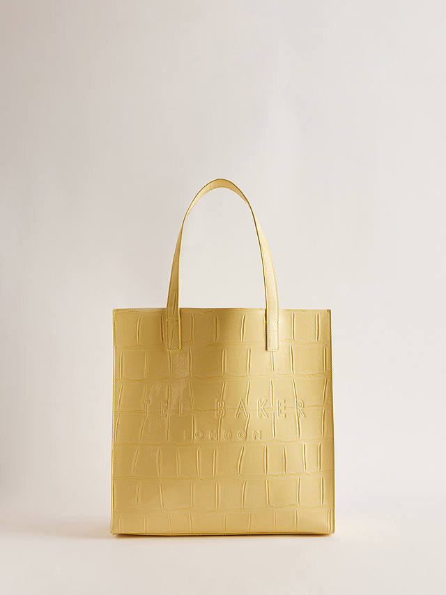 Ted Baker Croccon Large Icon Shopper Bag, Light Yellow at John Lewis ...
