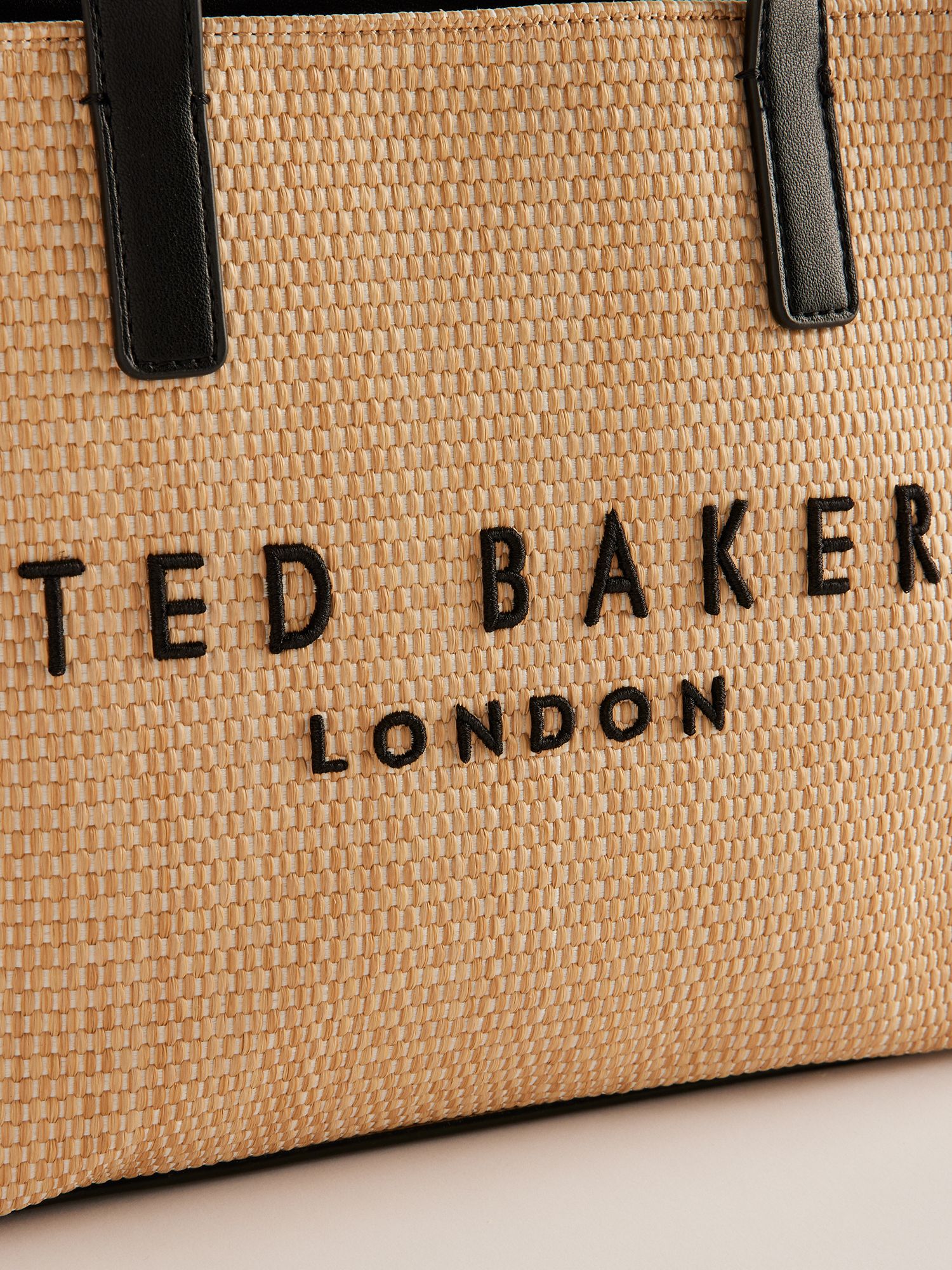 Buy Ted Baker Paolina Faux Raffia Small Icon Bag, Natural/Black Online at johnlewis.com