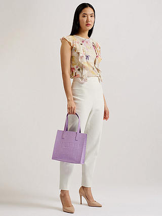Ted Baker Reptcon Croc Detail Small Icon Shopper Bag, Lilac