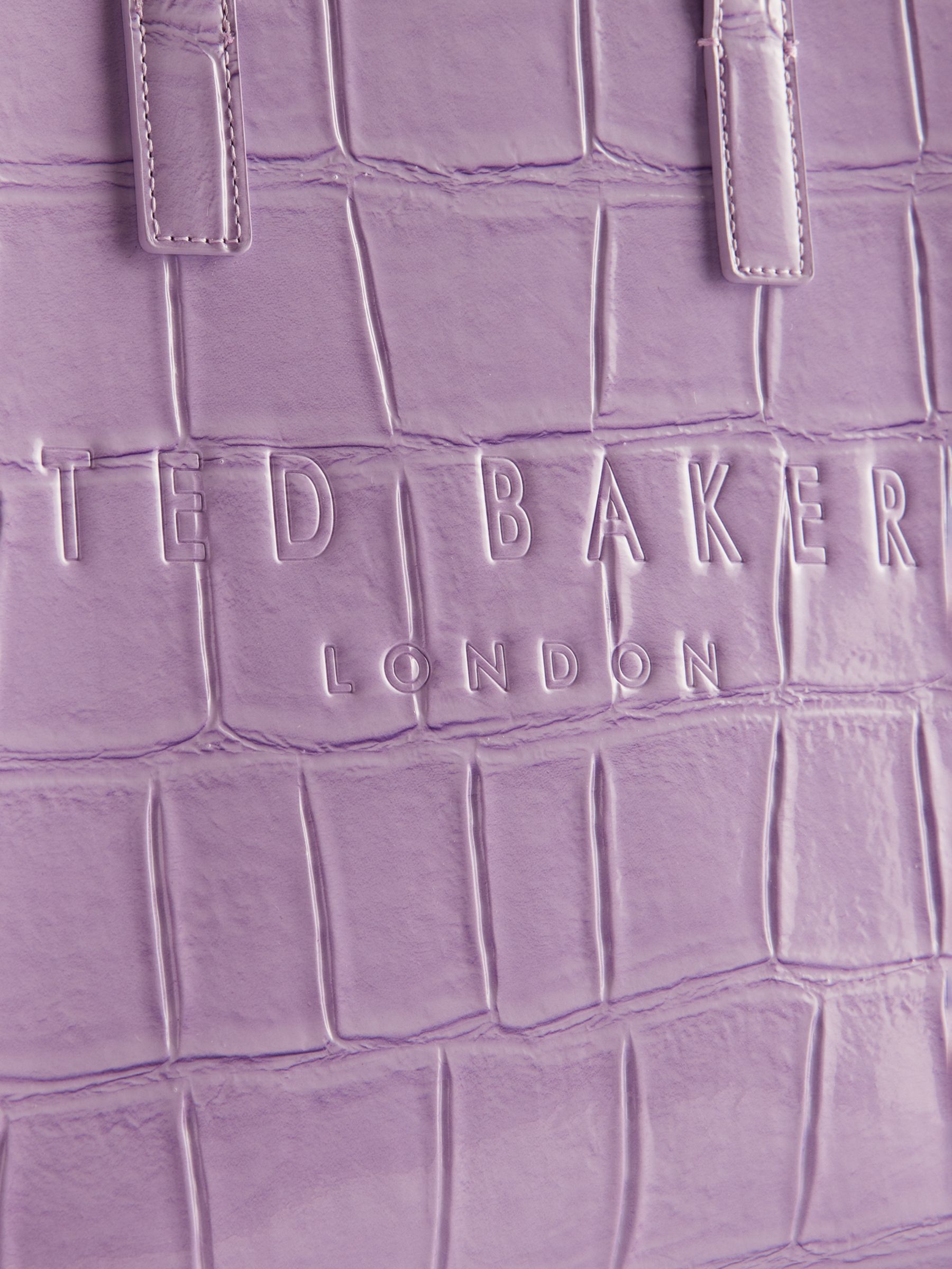 Ted Baker Reptcon Croc Detail Small Icon Shopper Bag, Lilac, One Size