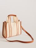 Ted Baker Georjea Small Branded Webbing Canvas Tote Bag, Cream/Tan