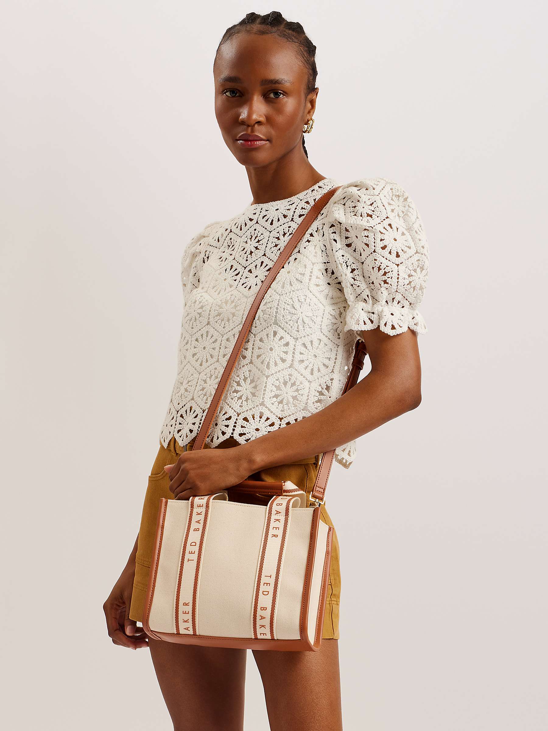 Buy Ted Baker Georjea Small Branded Webbing Canvas Tote Bag Online at johnlewis.com