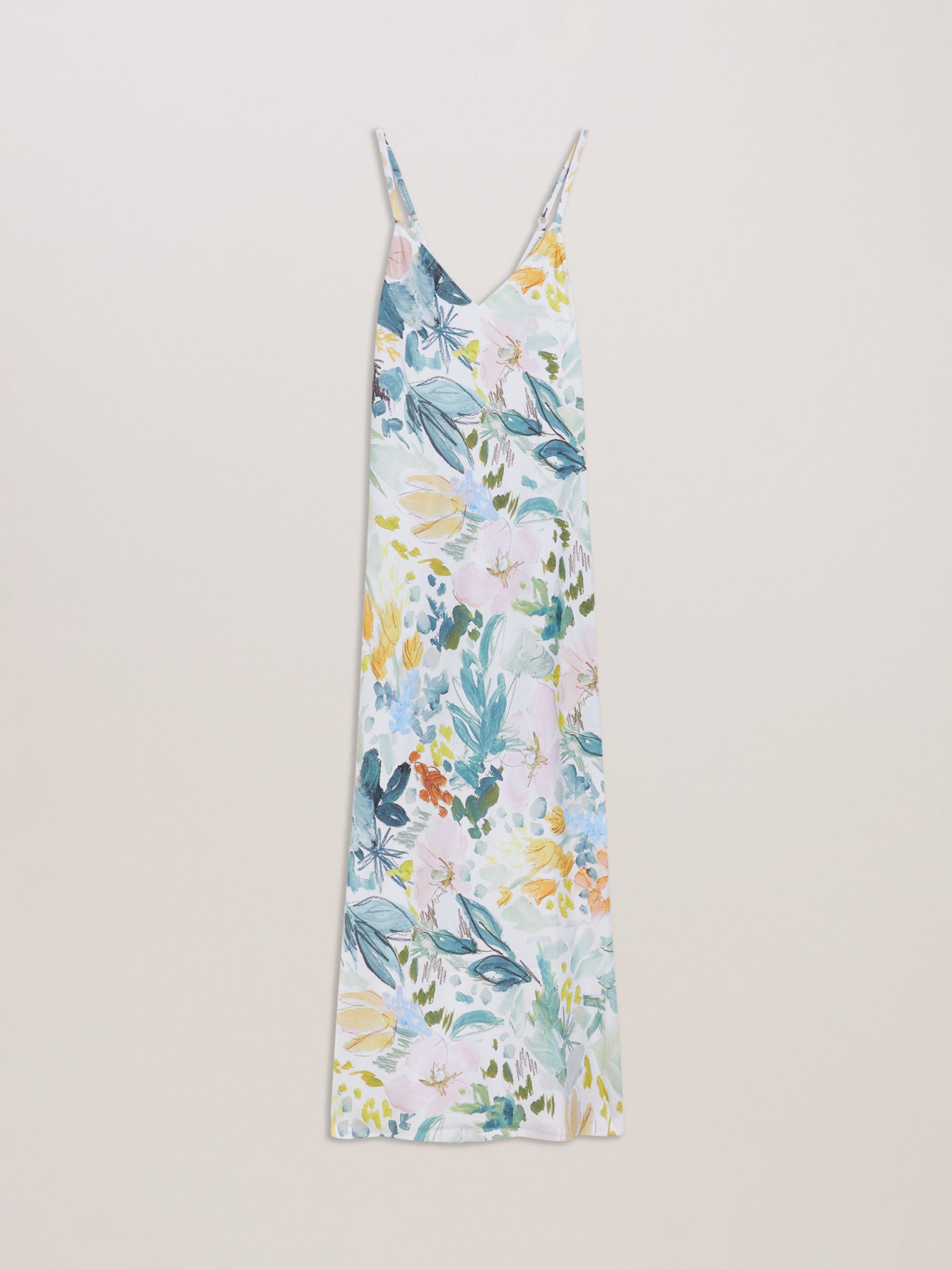 Ted Baker Adamela Abstract Print Sleeveless Maxi Dress, Natural Ivory/Multi, 10