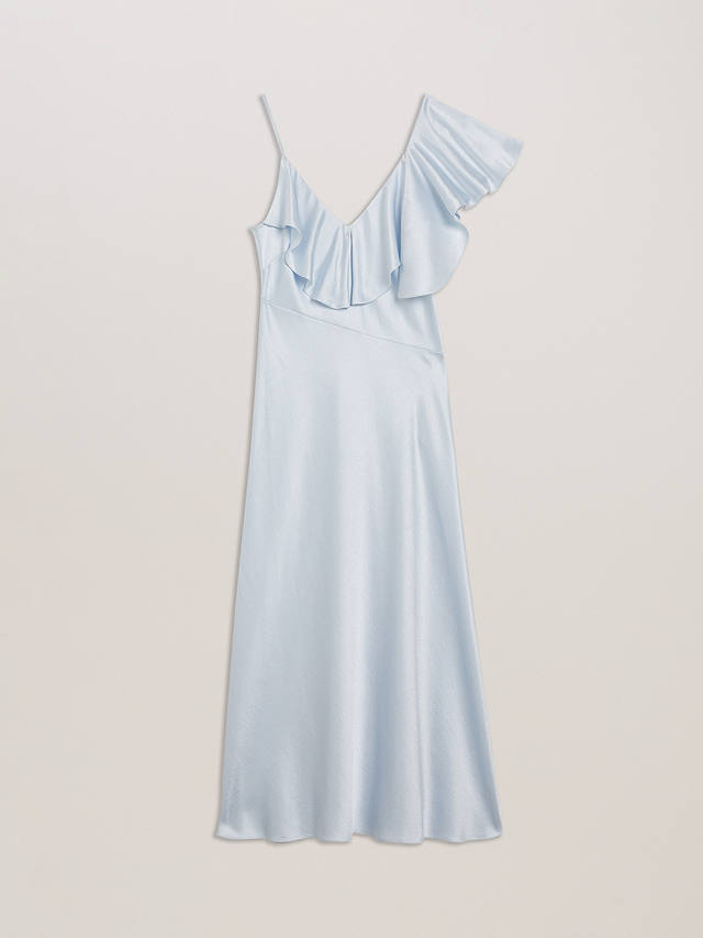 Ted Baker Keomi Waterfall Ruffle Midi Slip Dress, Light Blue
