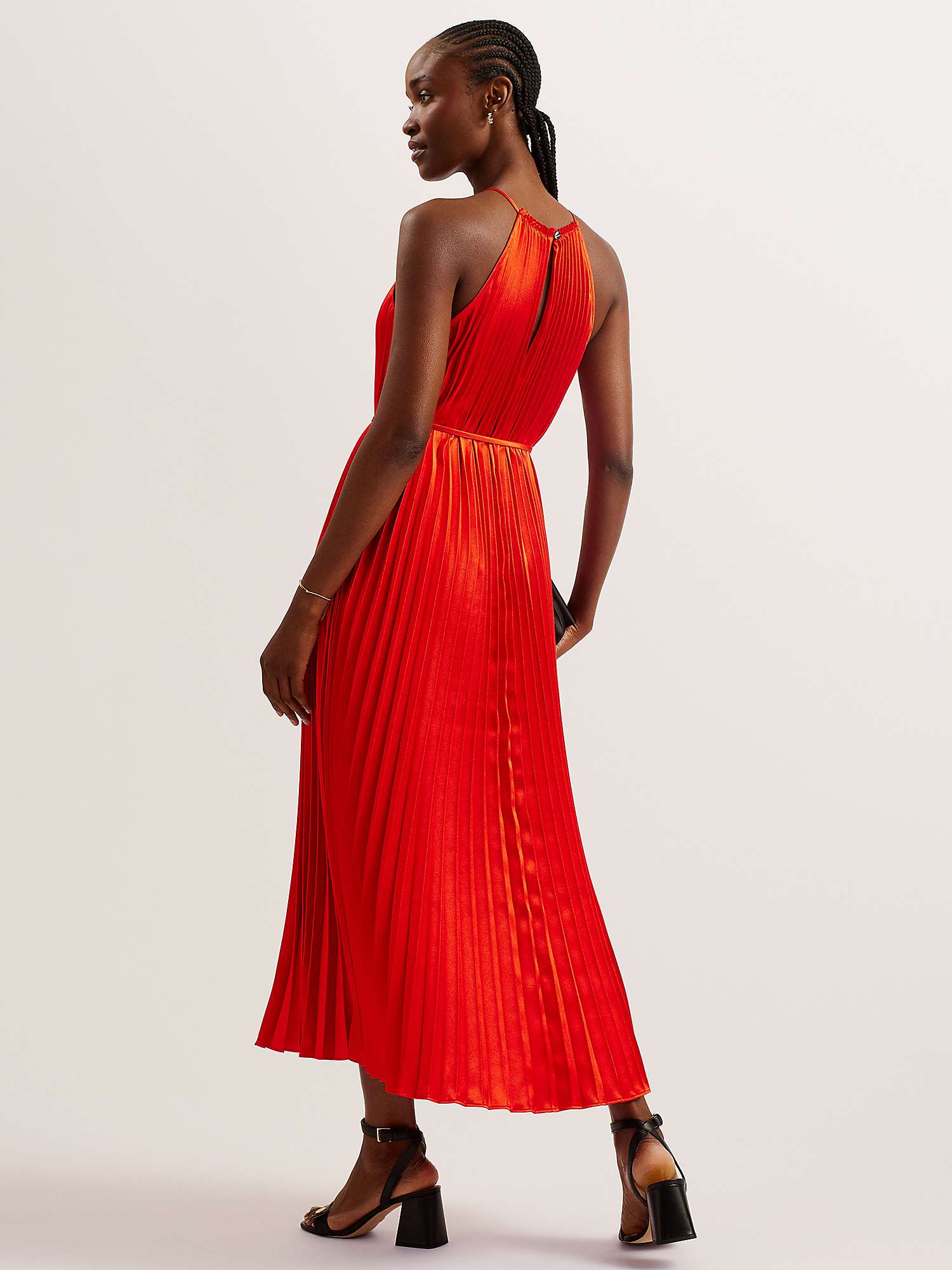 Buy Ted Baker Melike Pleated Midi Dress, Red Online at johnlewis.com