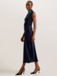 Ted Baker Paolla Easy Fit Twist Neck Midi Dress, Navy