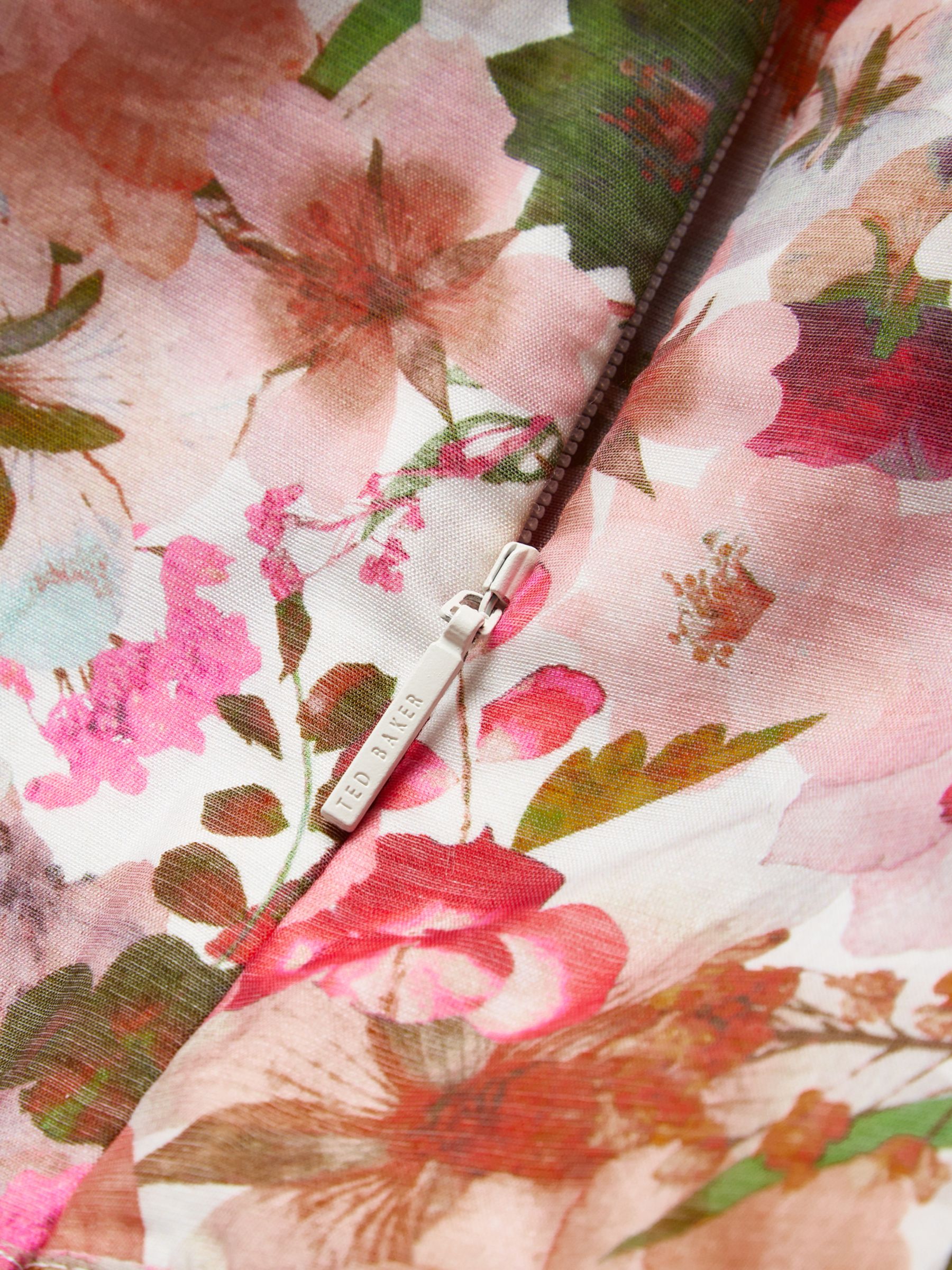 Buy Ted Baker Botani Puff Sleeve Midi Dress, Pink Mid Online at johnlewis.com