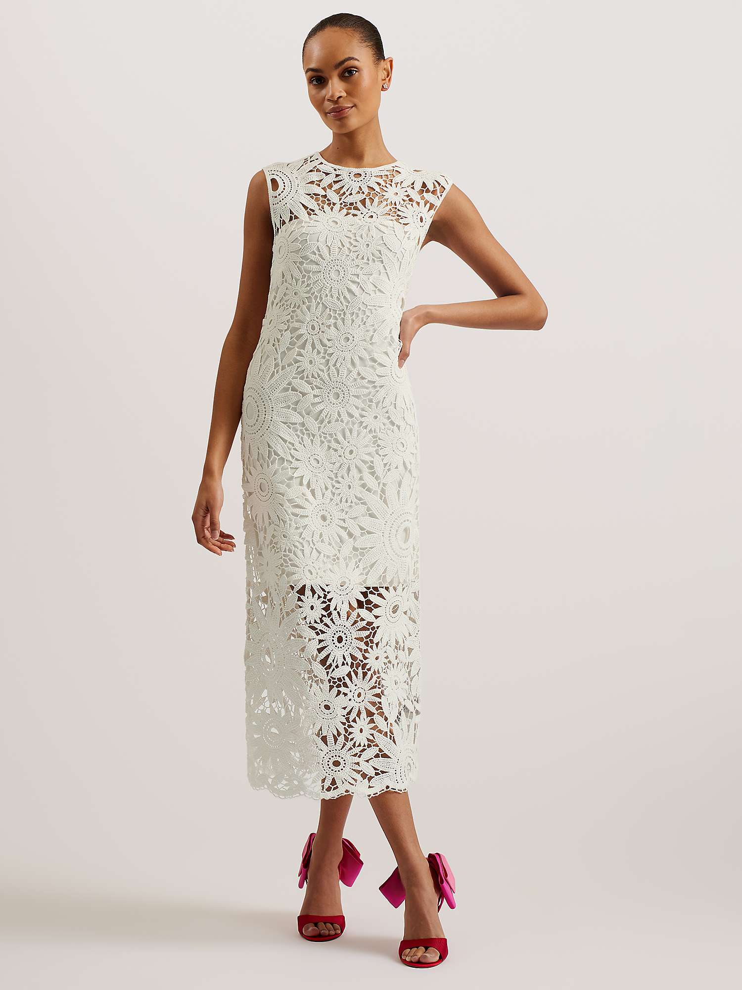 Buy Ted Baker Corha Floral Embroidery Midi Dress Online at johnlewis.com