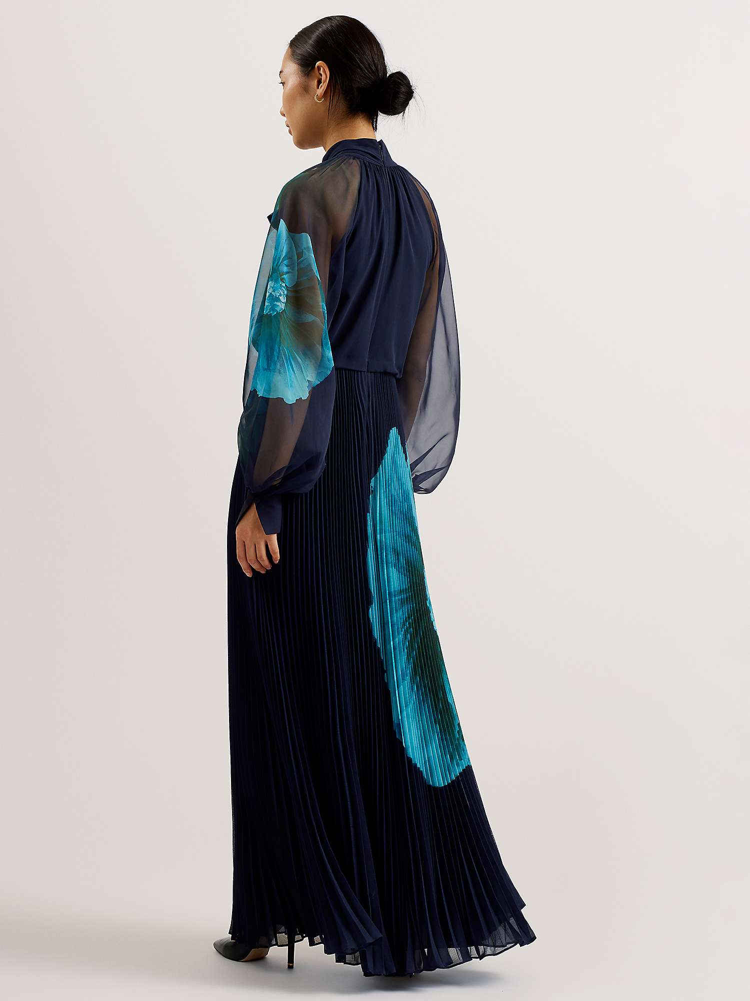 Buy Ted Baker Manami Pussybow Shirt Maxi Dress, Blue Navy Online at johnlewis.com
