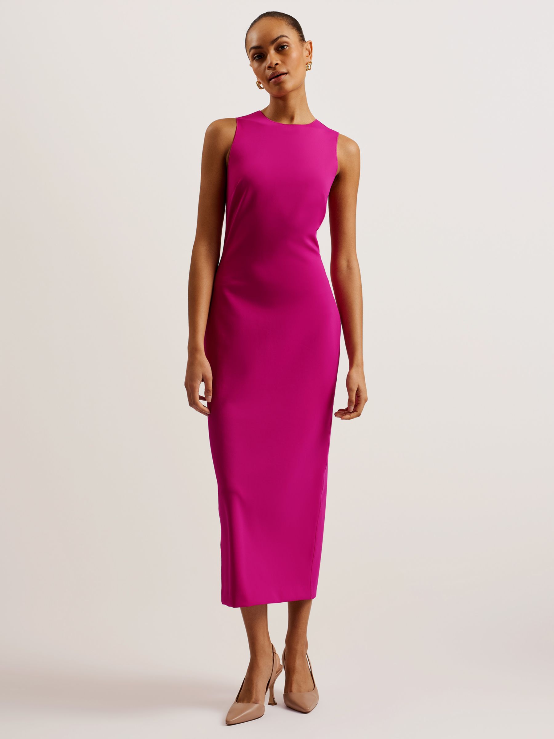 Buy Ted Baker Esthaa Scuba Bodycon Midi Dress, Purple Online at johnlewis.com