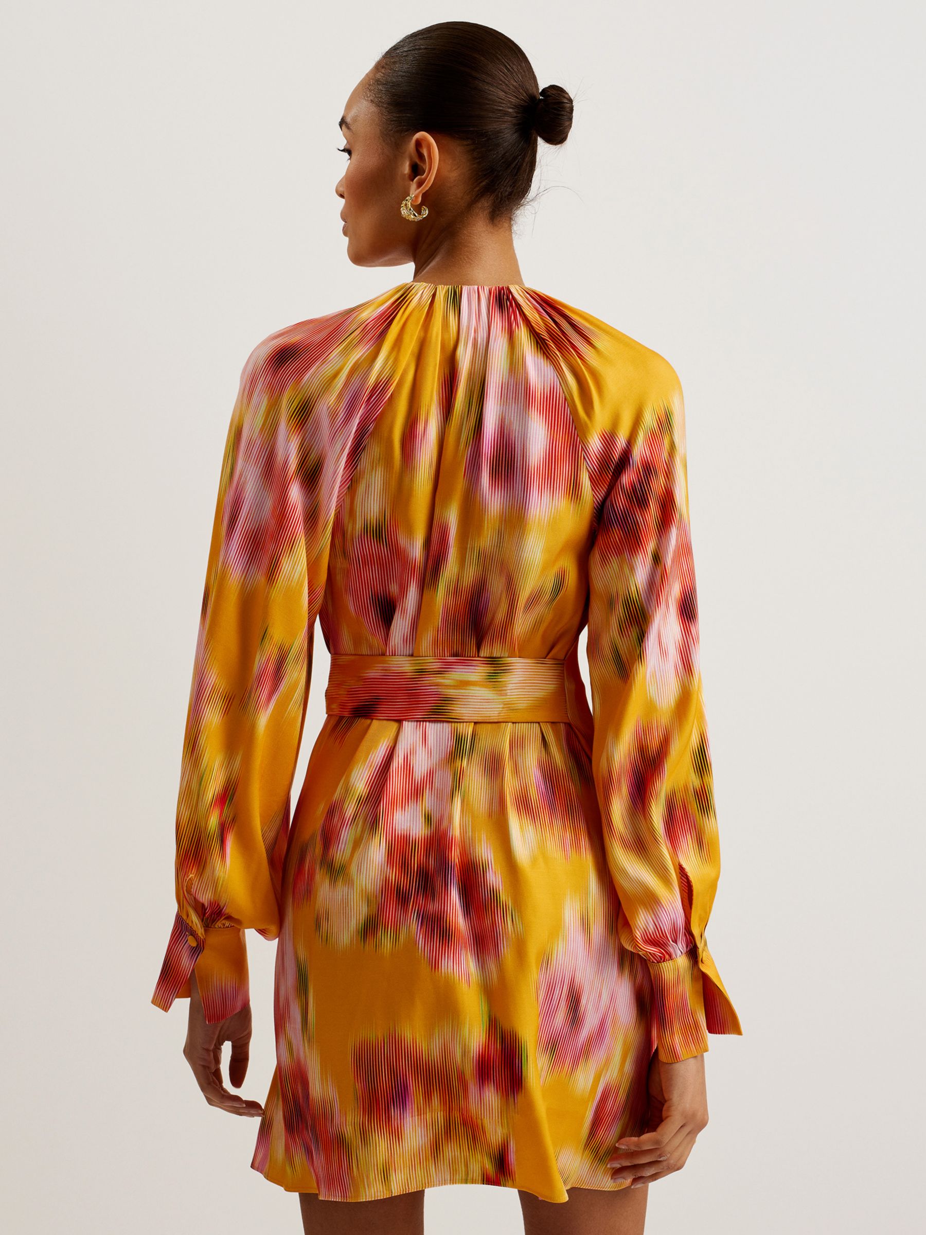 Ted Baker Akemi Graphic Print Mini Dress, Orange/Multi, 10