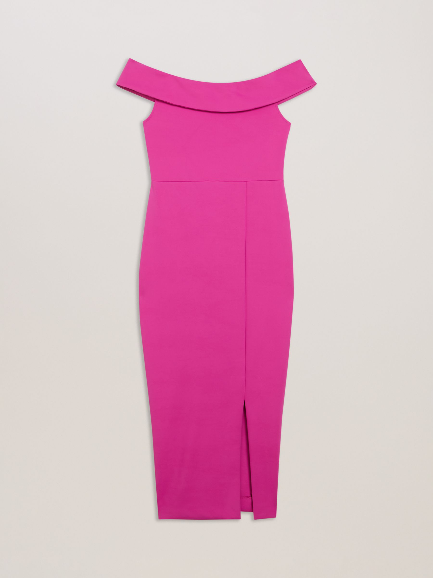 Ted Baker Lerren Scuba Bardot Midi Dress, Purple, 8