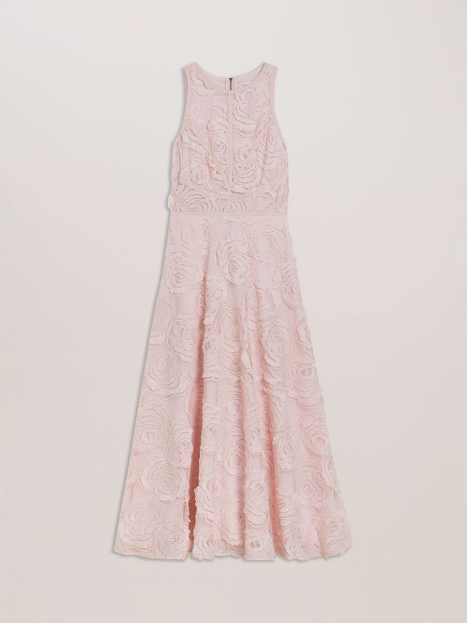 Buy Ted Baker Ullaa Textured Flower Maxi Dress, Light Pink Online at johnlewis.com