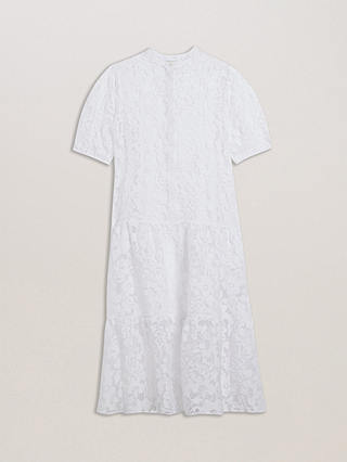 Ted Baker Claarey Tiered Button Through Midi Dress, White