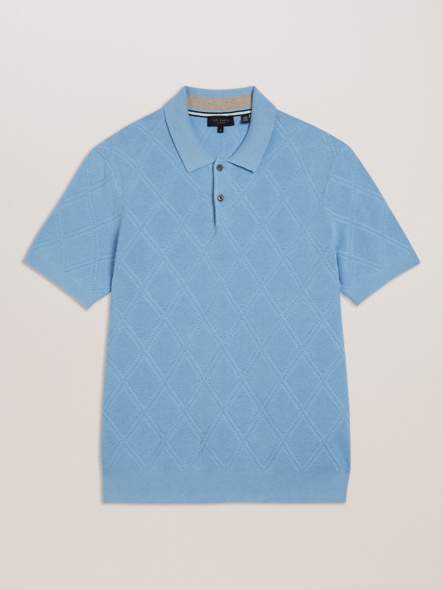 Ted Baker Ventar Regular Short Sleeve Polo Shirt, Light Blue at John ...