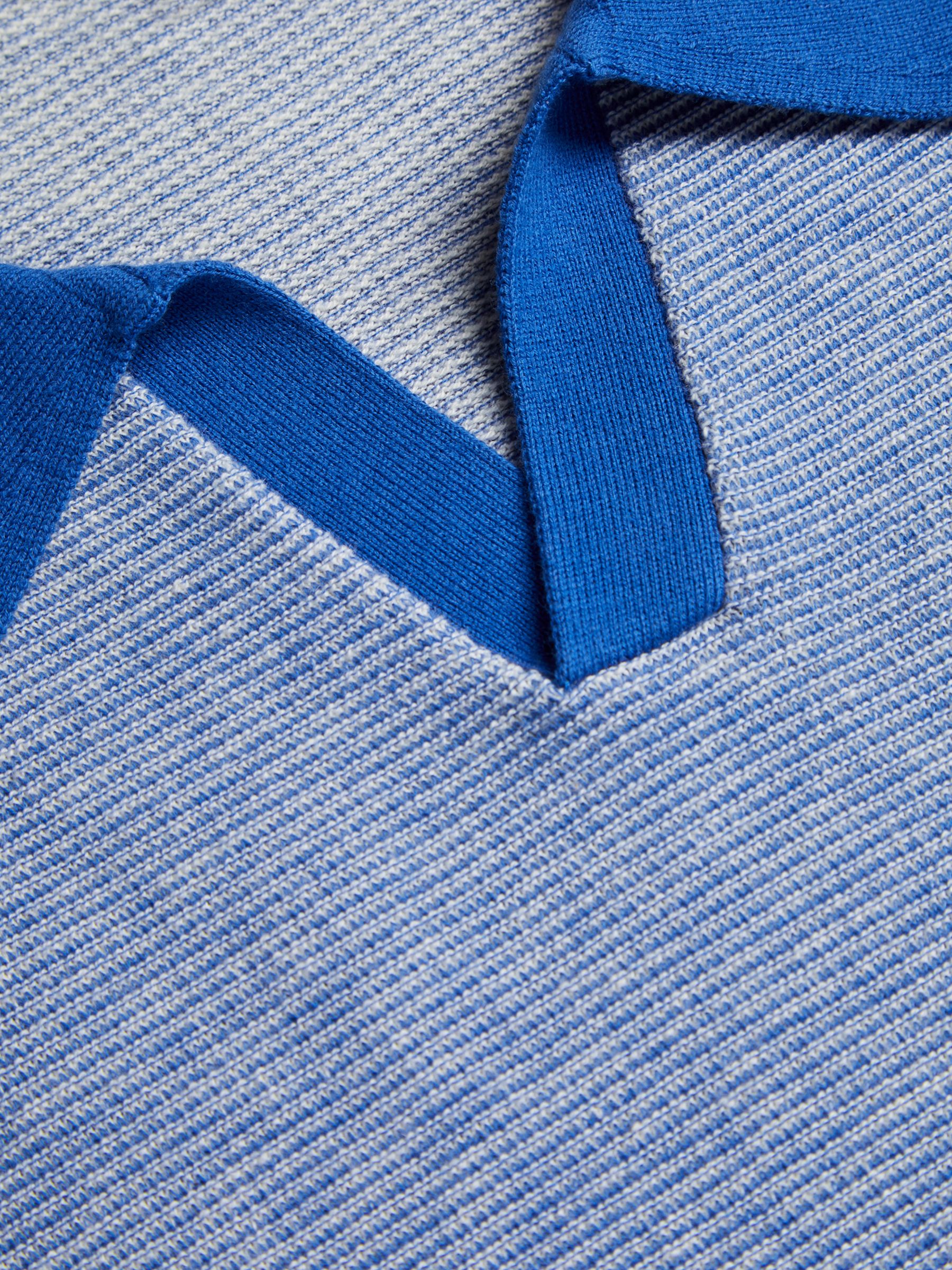 Ted Baker Wulder Regular Short Sleeve Open Neck Polo Shirt, Blue Sky, XS