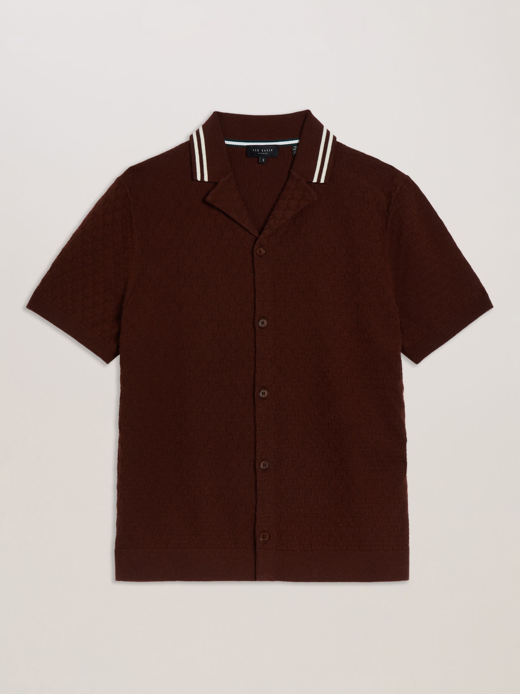 Ted Baker Ewann Short Sleeve Regular Shirt, Brown Dark, S