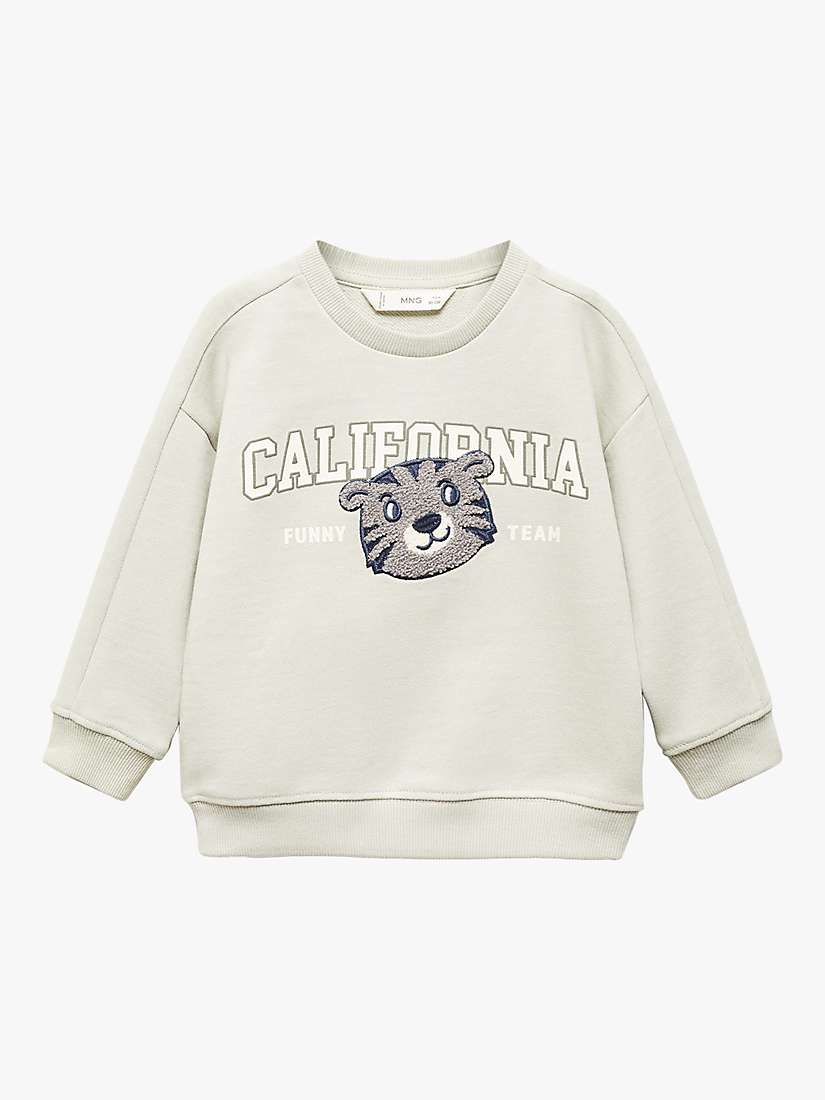 Buy Mango Baby California Bear Textured Sweatshirt, Green Online at johnlewis.com