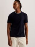 Ted Baker Rousel Short Sleeve Slim Fit Jacquard T-Shirt, Navy