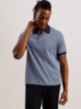 Ted Baker Skelt Regular Fit Jacquard Polo Shirt, Blue, Blue