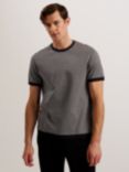 Ted Baker Finity Short Sleeve Regular Jacquard T-Shirt, Black