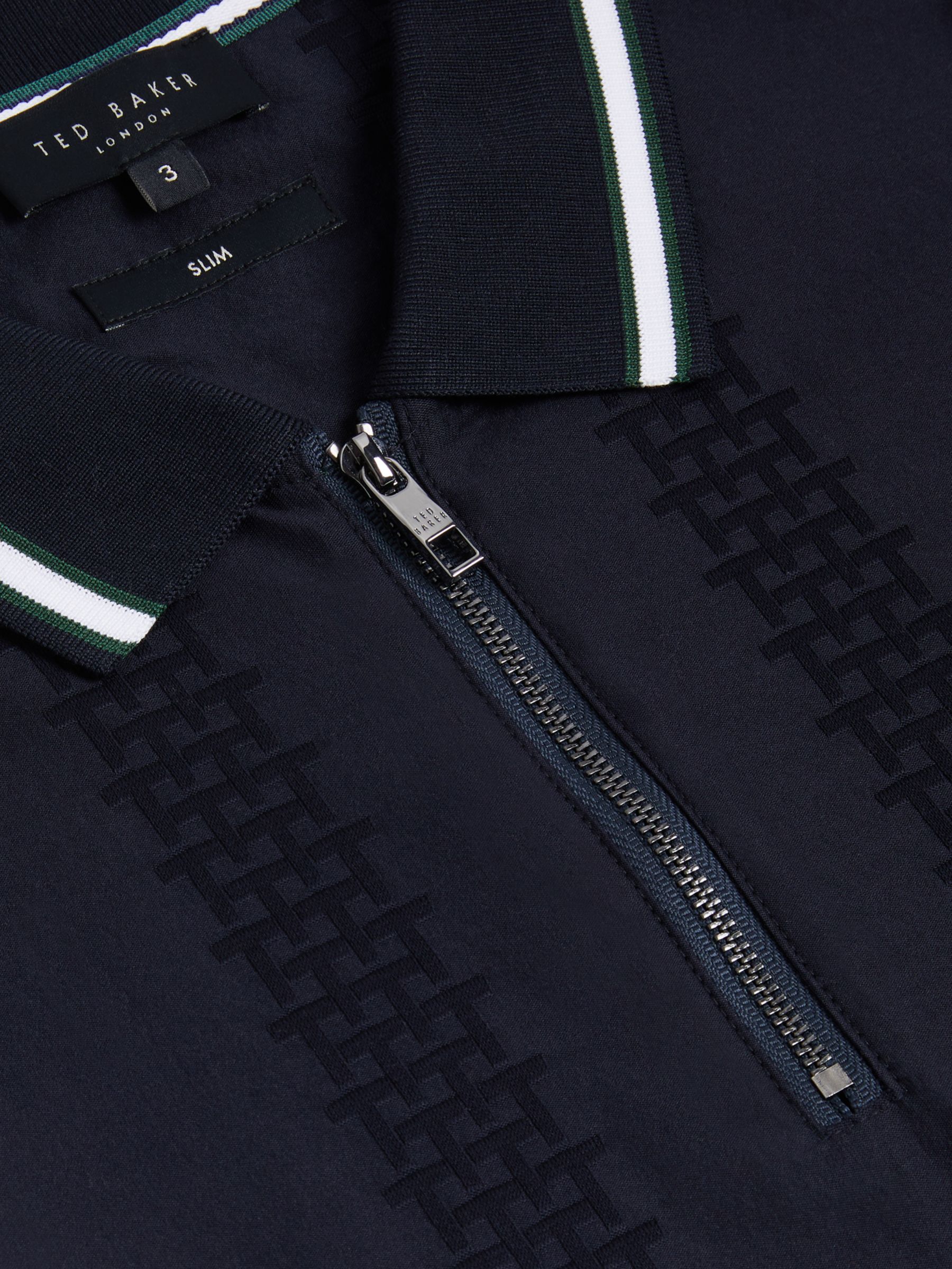 Buy Ted Baker Orbite Slim Fit Jacquard Polo Shirt, Navy Online at johnlewis.com