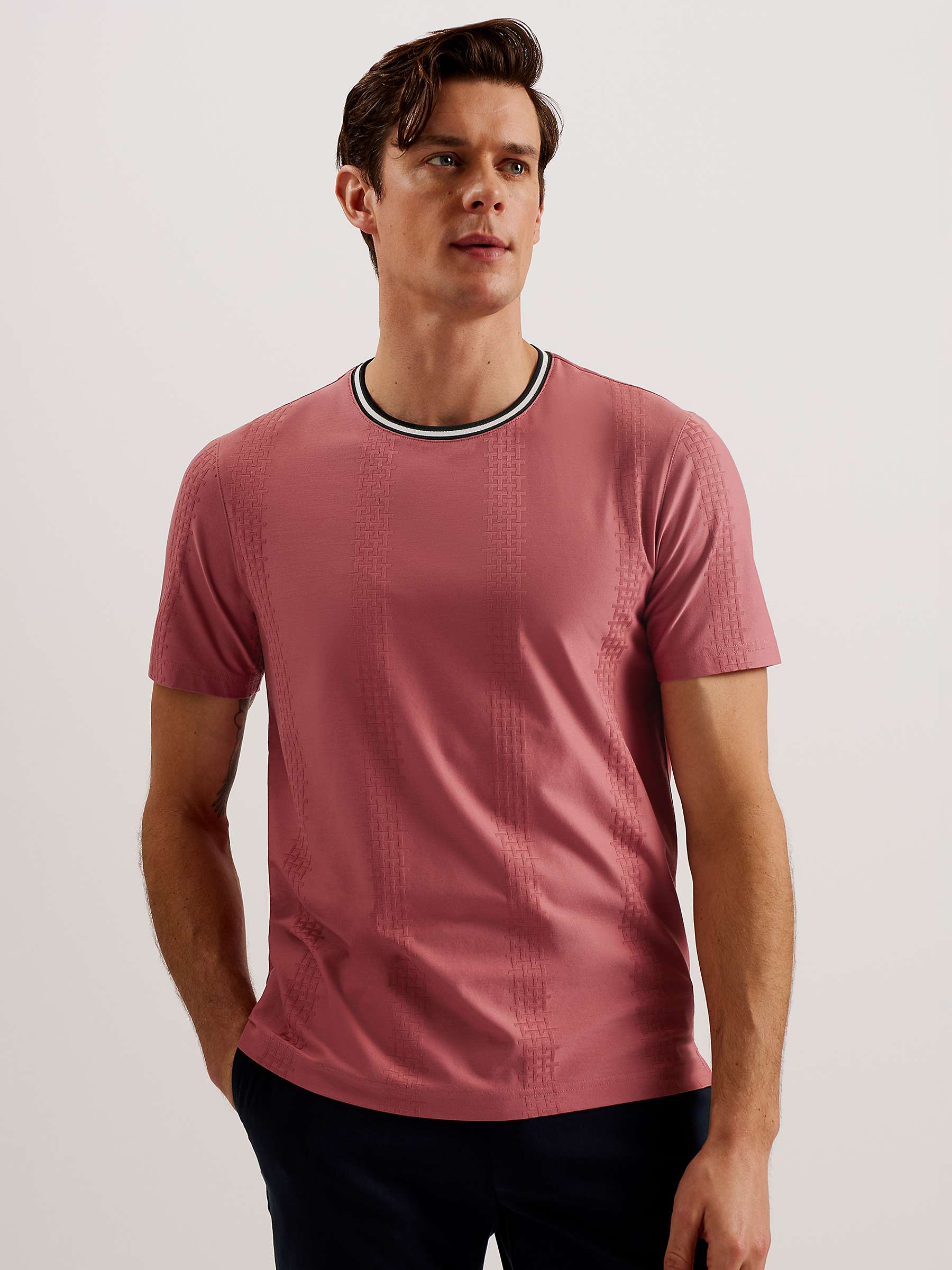 Buy Ted Baker Rousel Short Sleeve Slim Fit Jacquard T-Shirt Online at johnlewis.com