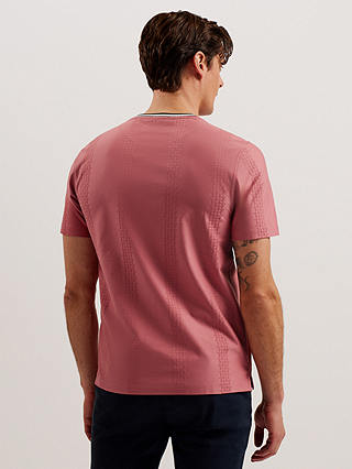 Ted Baker Rousel Short Sleeve Slim Fit Jacquard T-Shirt, Pink