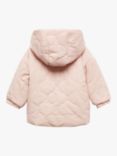 Mango Baby Spring Quilted Hooded Jacket, Pink