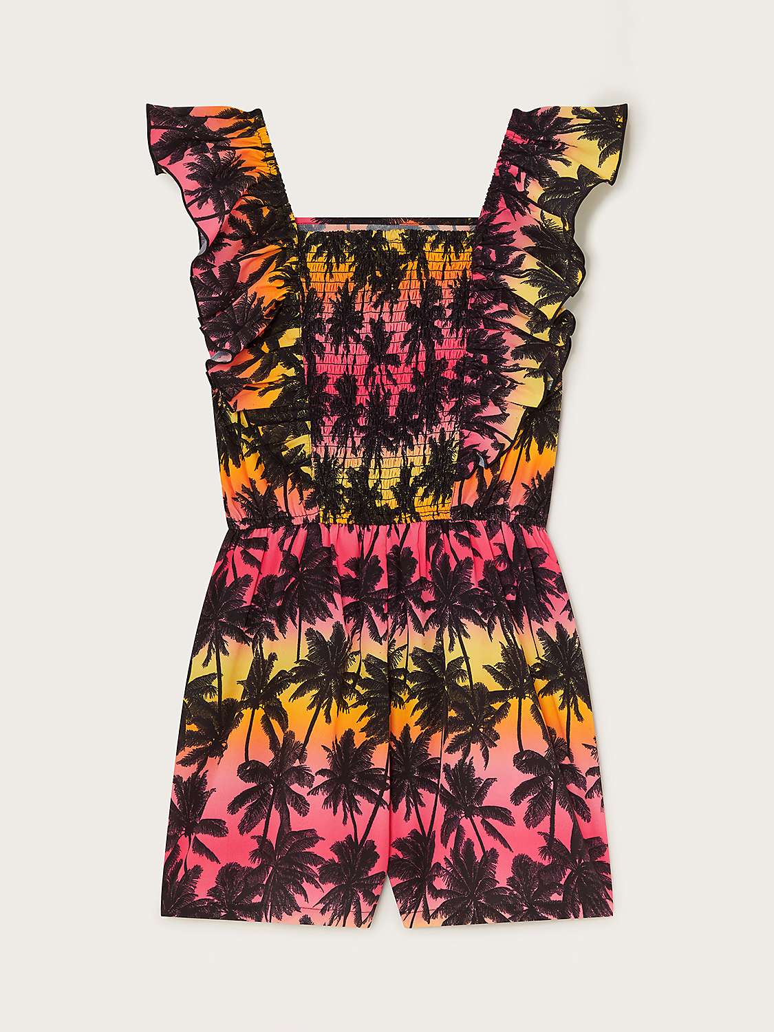 Buy Monsoon Kids' Storm Frill Ombre Palm Tree Print Playsuit, Multi Online at johnlewis.com