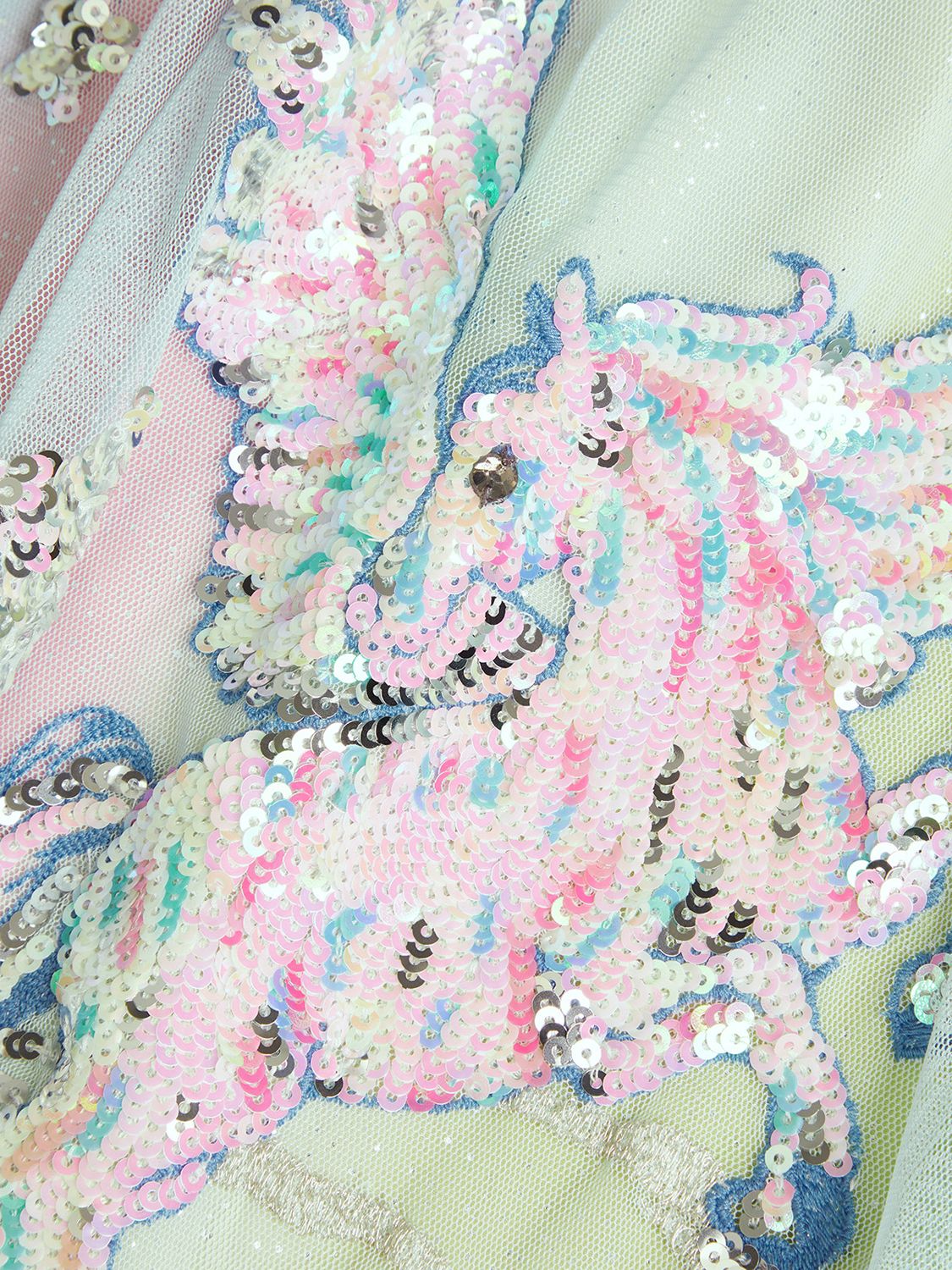 Buy Monsoon Kids' Sequin Unicorn Ombre Trapeze Dress, Blue/Multi Online at johnlewis.com