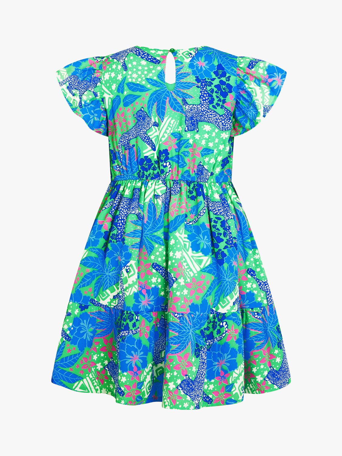 Buy Monsoon Kids' Jungle Jaguar Print Dress, Green Online at johnlewis.com
