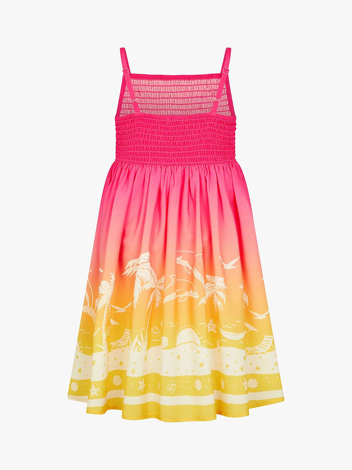 Buy Monsoon Kids' Sunset Palm Print Shirred Dress, Multi Online at johnlewis.com