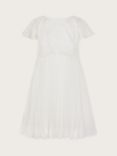Monsoon Kids' Otissa Lace Bodice Pleated Occasion Dress, Ivory