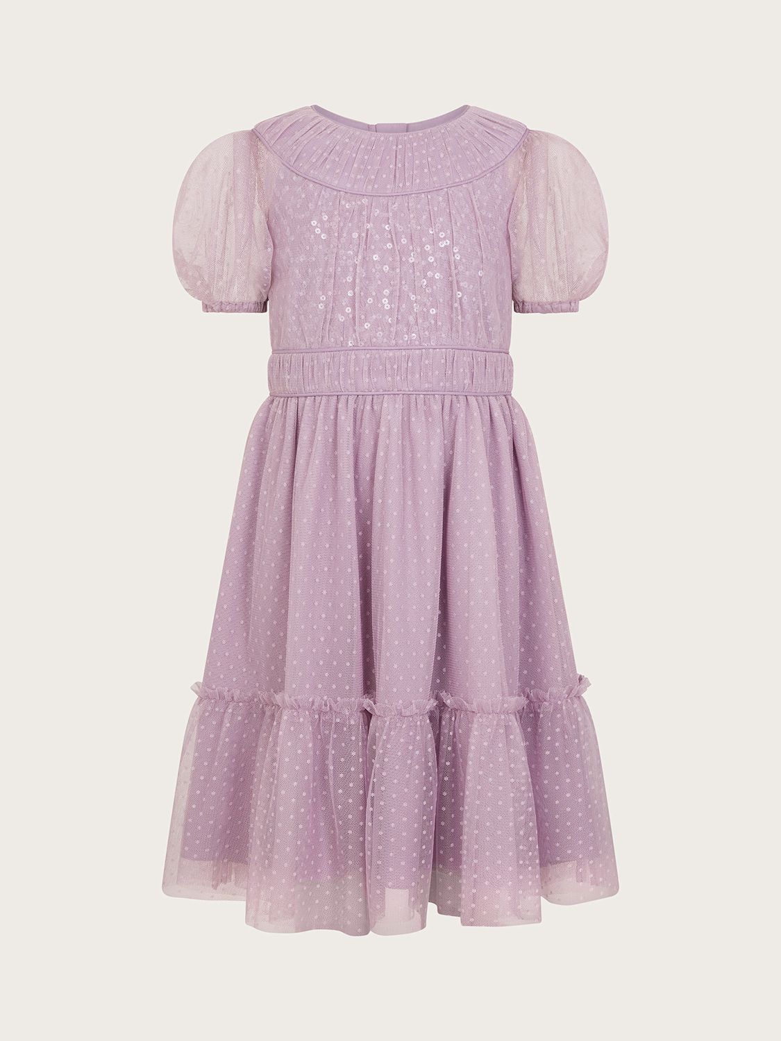 Buy Monsoon Kids' Darcy Sequin Tulle Gathered Occasion Dress Online at johnlewis.com