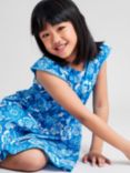 Monsoon Kids' Heritage Floral Fruit Print Dress, Blue, Blue