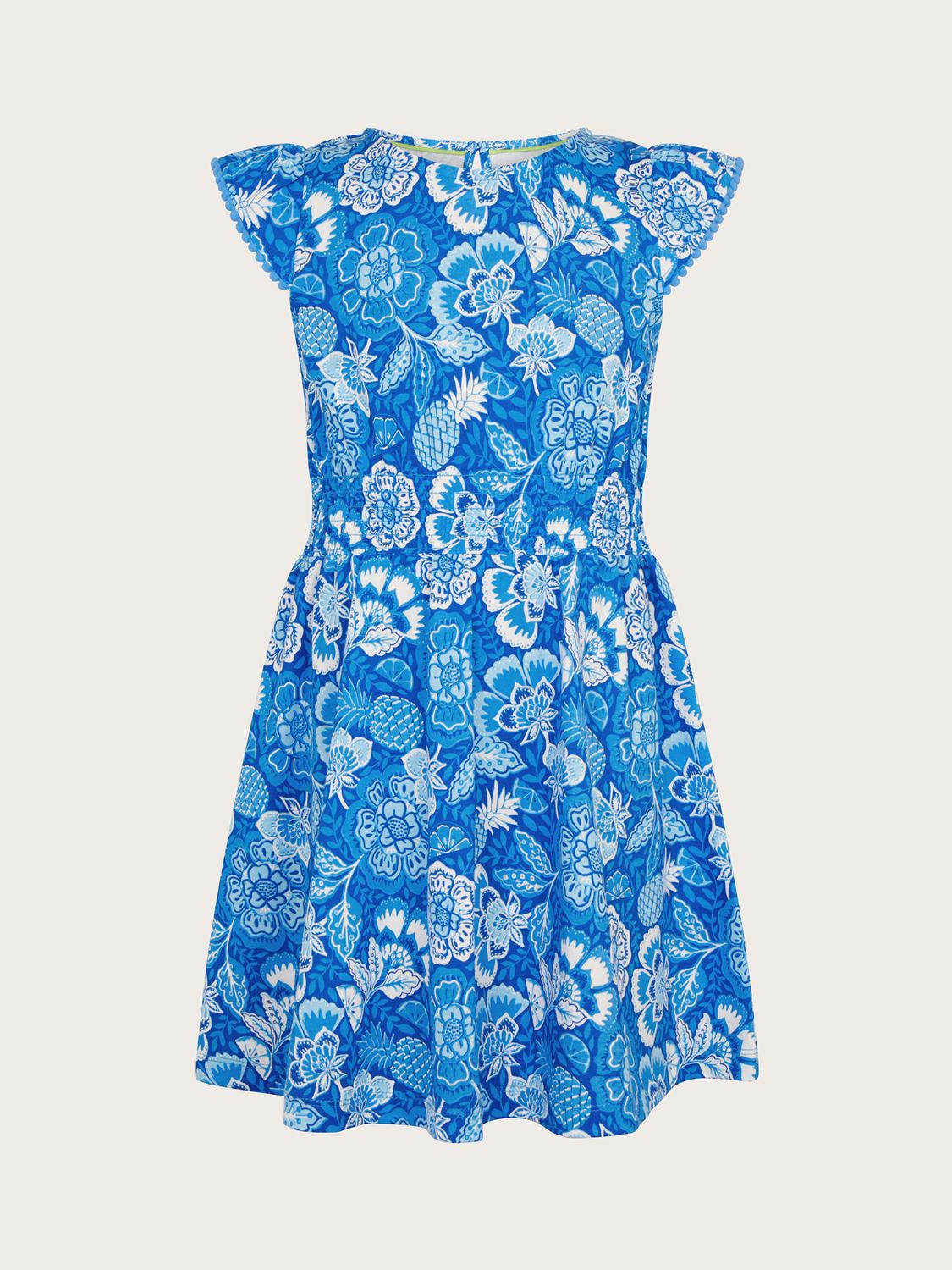 Buy Monsoon Kids' Heritage Floral Fruit Print Dress, Blue Online at johnlewis.com