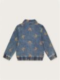 Monsoon Kids' Butterfly Embroidered Zip Denim Jacket, Blue, Blue