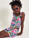 Monsoon Kids' Tropical Palm Print Top & Shirred Shorts Set, Multi