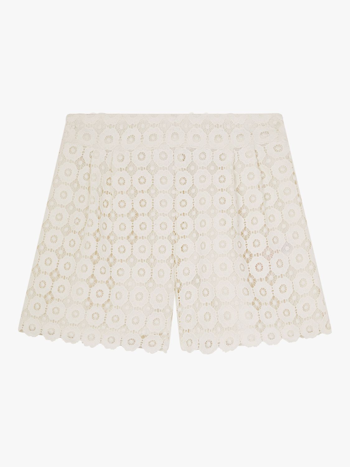 Monsoon Kids' Floral Lace Shorts, Ivory