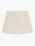 Monsoon Kids' Floral Lace Shorts, Ivory