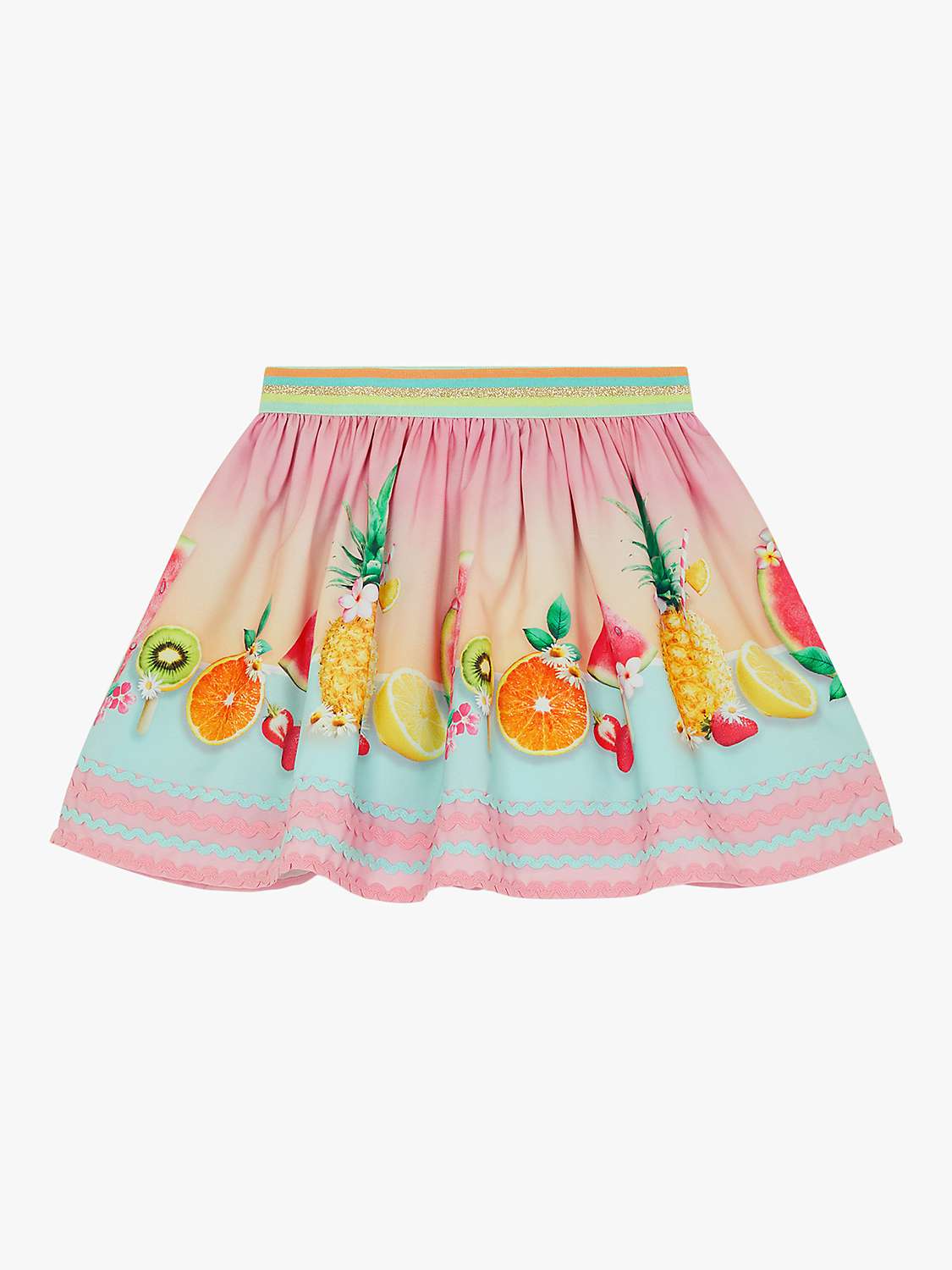 Buy Monsoon Kids' Fruit Print Ombre Skirt, Orange Online at johnlewis.com