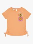 Monsoon Kids' Floral Embroidered Crochet Pocket Top, Orange
