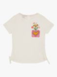 Monsoon Kids' Floral Embroidered Crochet Pocket Top, Ivory