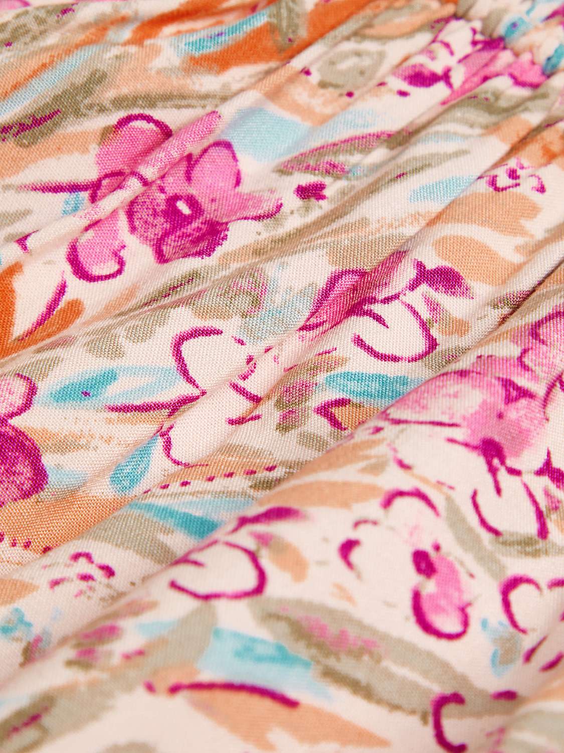 Buy Monsoon Kids' Brushed Shirred Floral Print Playsuit, Magenta Online at johnlewis.com