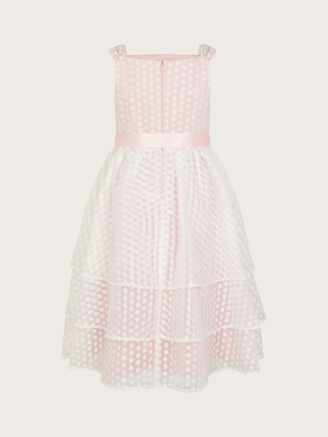Buy Monsoon Kids' Audrey Organza Spot Occasion Dress, Pink Online at johnlewis.com