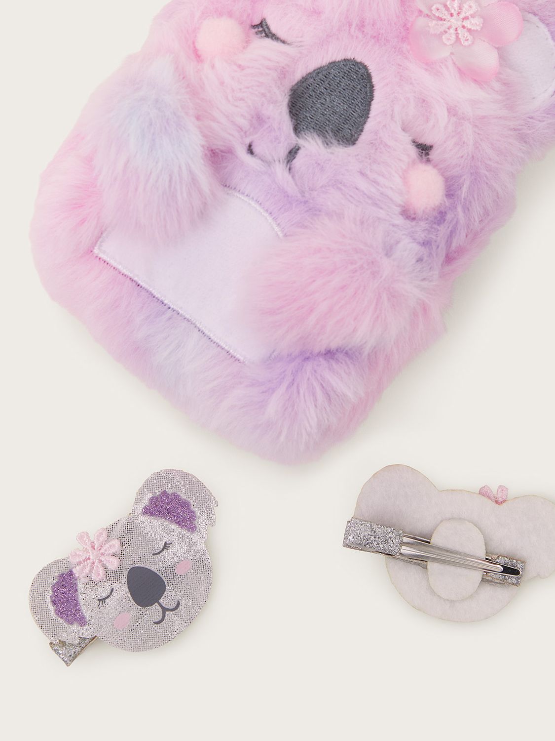 Buy Monsoon Kids' Fluffy Koala Keyring Purse & Hair Clips Set, Multi Online at johnlewis.com