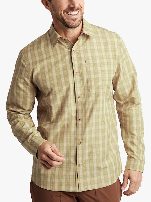Rohan Coast Long Sleeve Check Shirt, Stone/Citrus Green